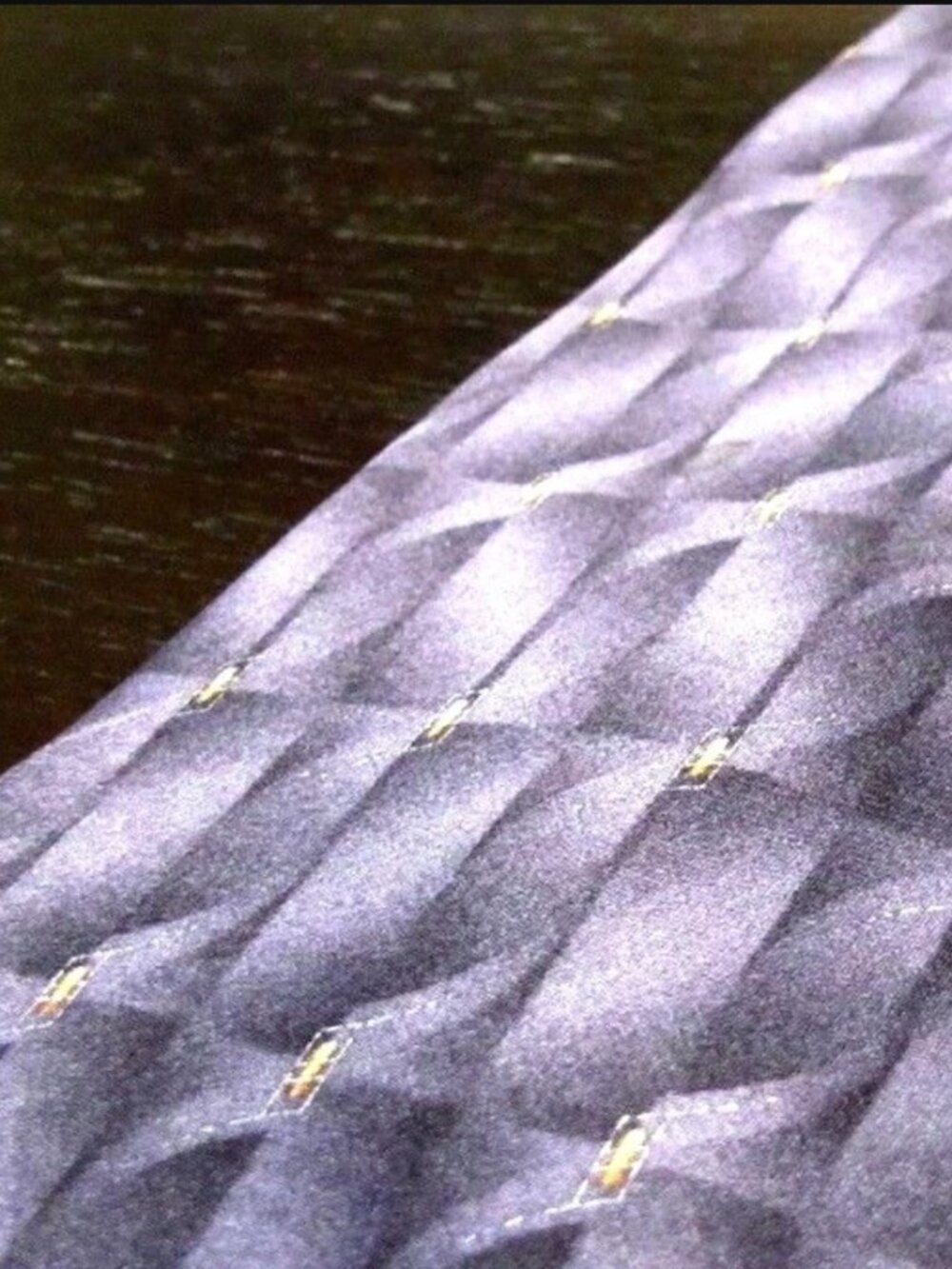 Gianfranco Ruffini Men's Silk Tie Gray Abstract Geometric Ochre Details
